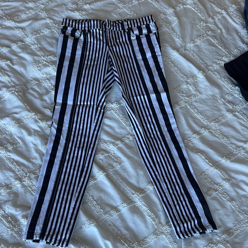 Tripp NYC Black and White Striped Kids Jeans